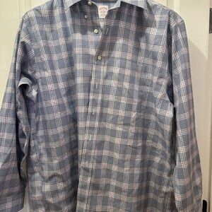 Brooks Brothers Purple and White Checkered Shirt